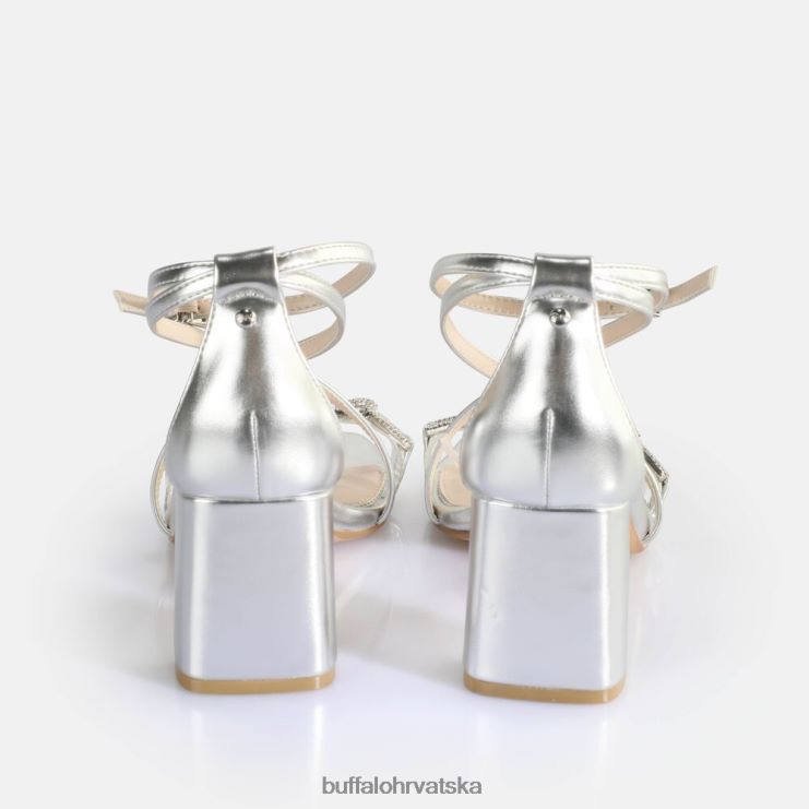 srebro Buffalo travnja glam veganske sandale na petu |sandale TDD6T85